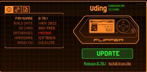 The firmware update button will be blue. . Flipper zero missing database